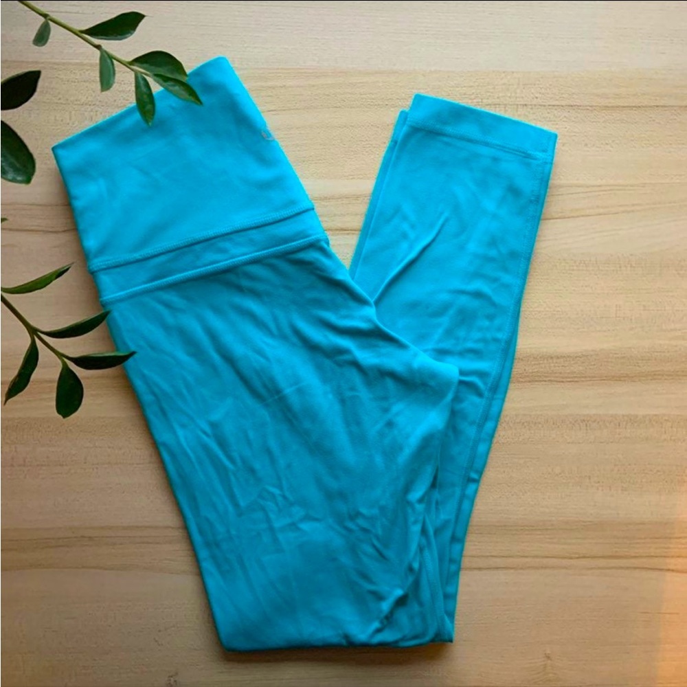 Lululemon Original Align Leggings 6 yoga nulu 25" Peacock Blue Teal Double Seam